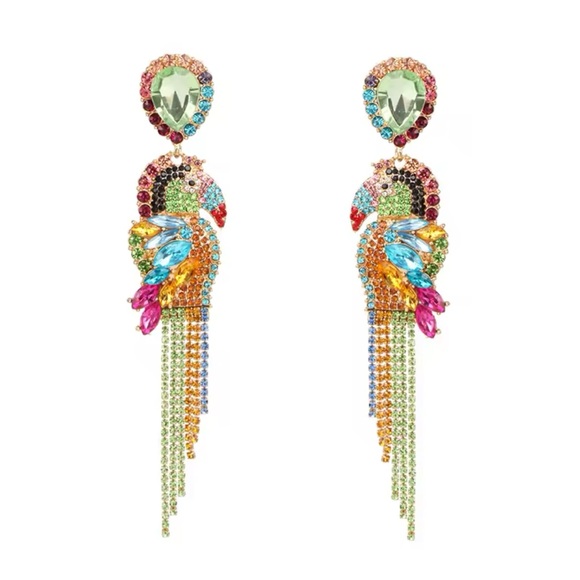 Naomi - Luxury Statement Multicolor Natural Crystals Dangle Earrings.2025 Trendy - Picture 6 of 12